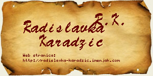 Radislavka Karadžić vizit kartica